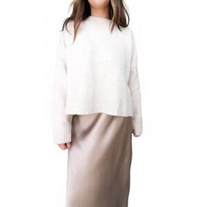 NEW BUTTERMELON tie-back reversible sweater in oat